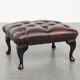 Pouf Chesterfield marron foncé en cuir de vachette