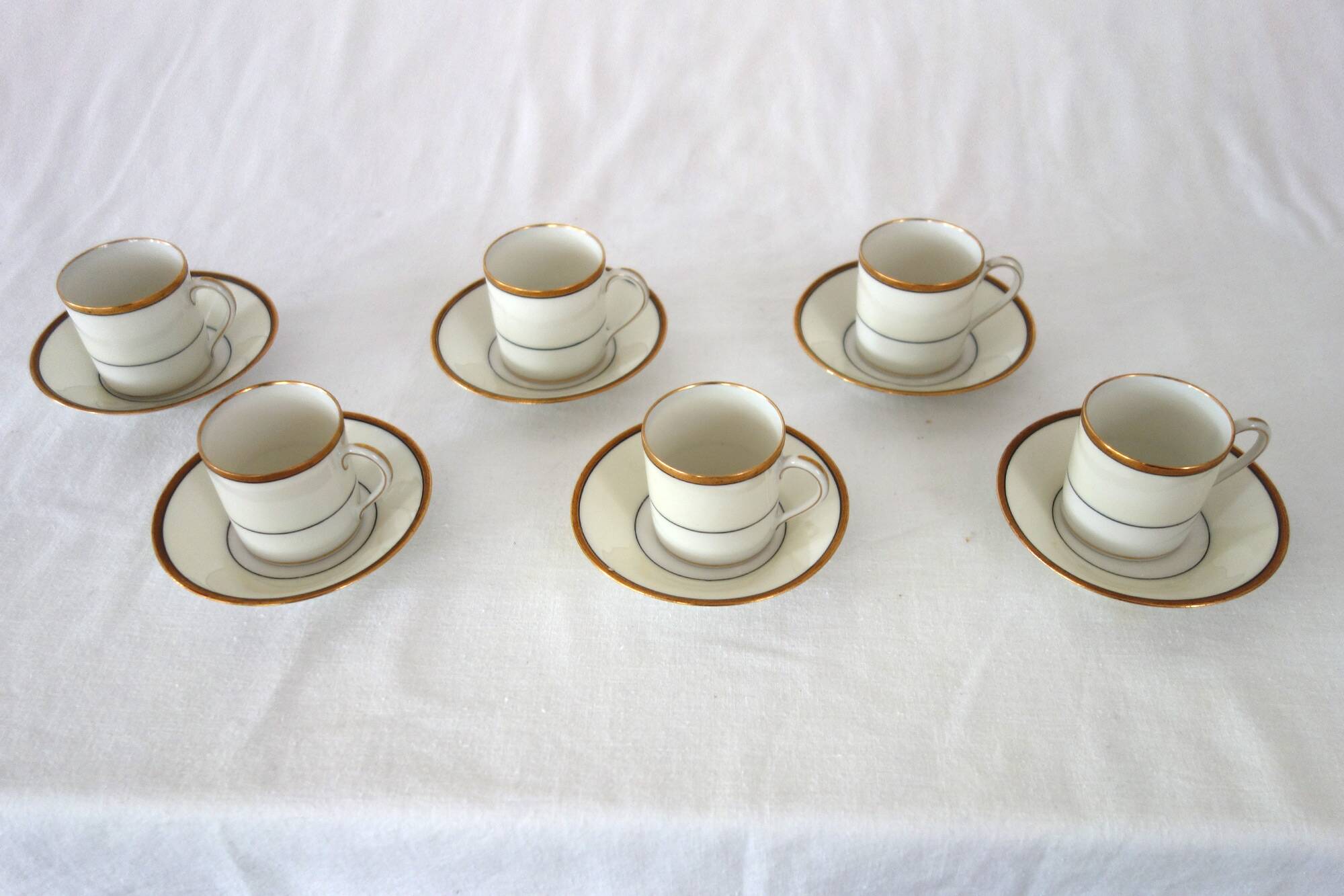 6 Robert Haviland Mocha Cups 1930s