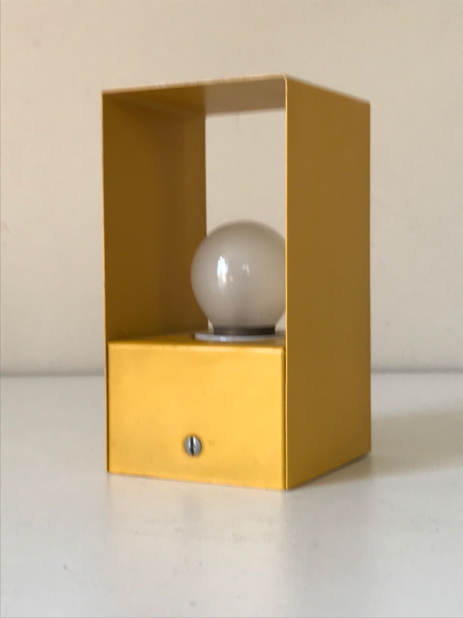 Vintage yellow metal modernist lamp or applique 60