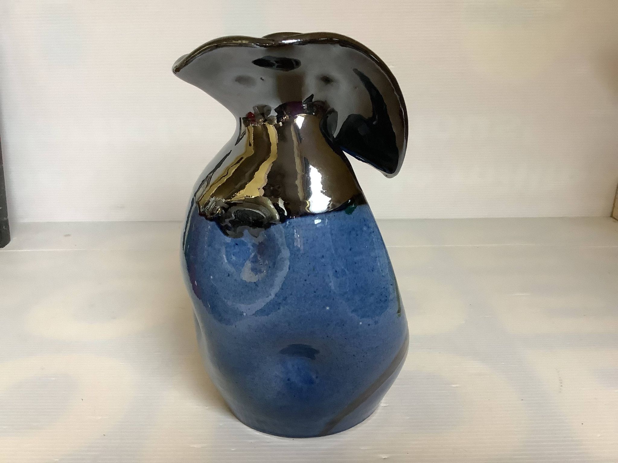 Iridescent modernist vase by Thomas Buxo