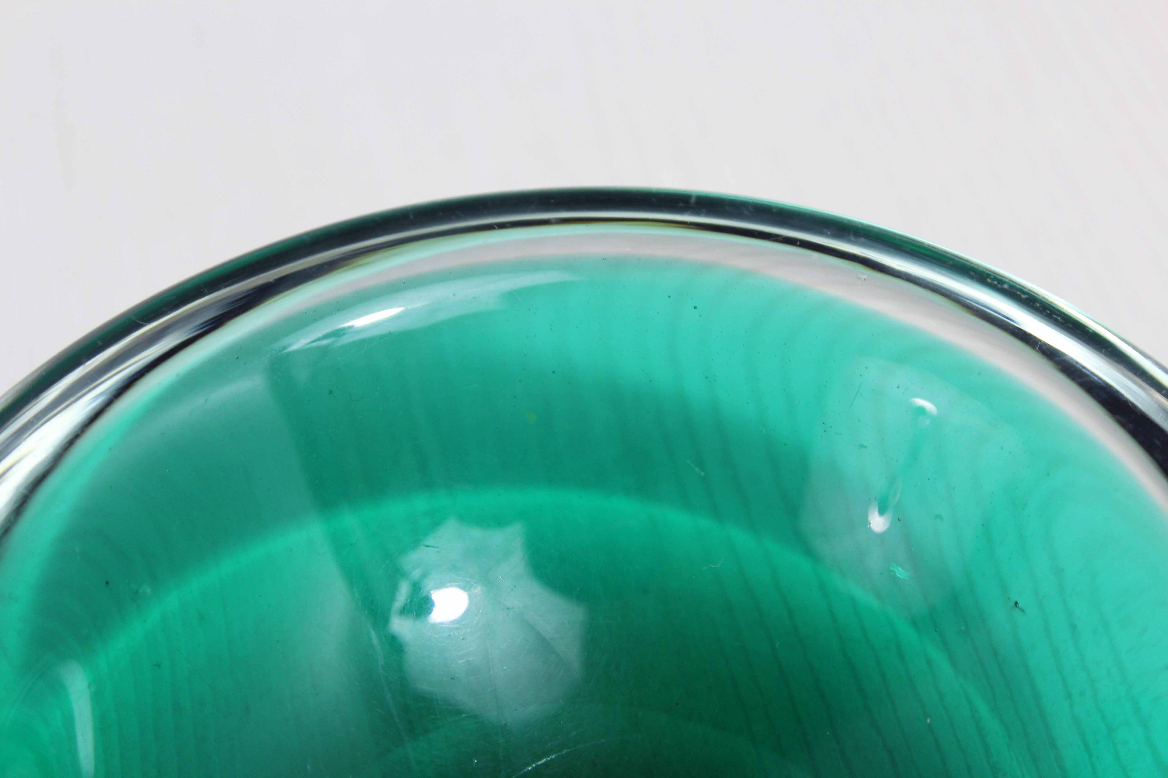 Green Murano glass ashtray