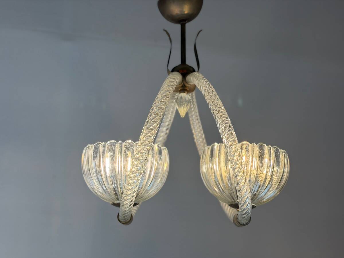 Venetian glass chandelier from Murano, circa 1950.