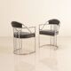 4 Italian chairs in imitation crocodile leather from the 80s