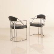 4 chaises italiennes en cuir imitation crocodile 80's