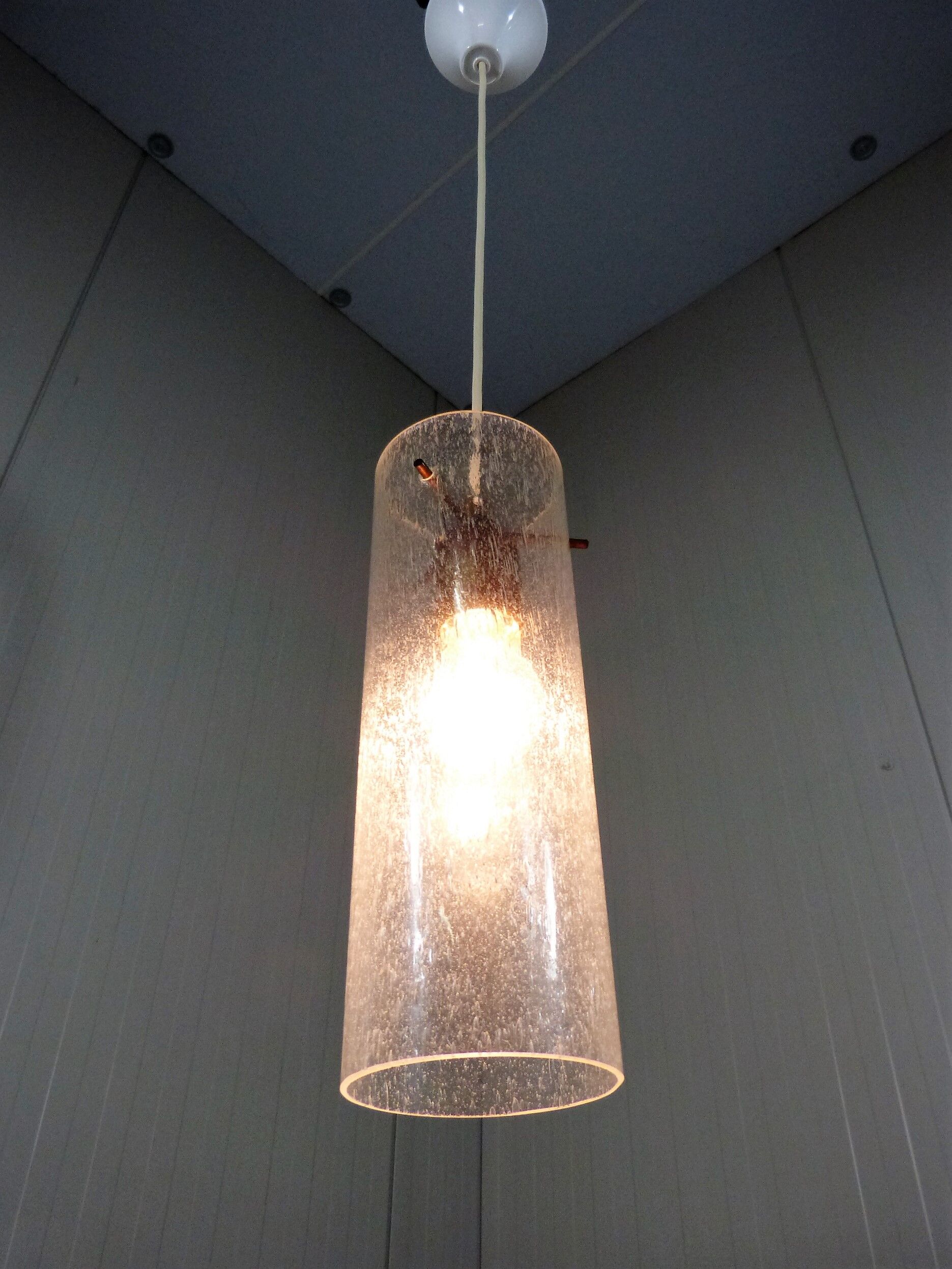 Vintage Kaiser Leuchten glass hanging lamp, 1960’s