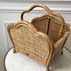 Magazine holder / Pine hutch in rattan, bamboo and canning 70s