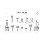 Saint-Louis set of 6 antique glasses with acid-etched rocaille and flower decoration 1920-30