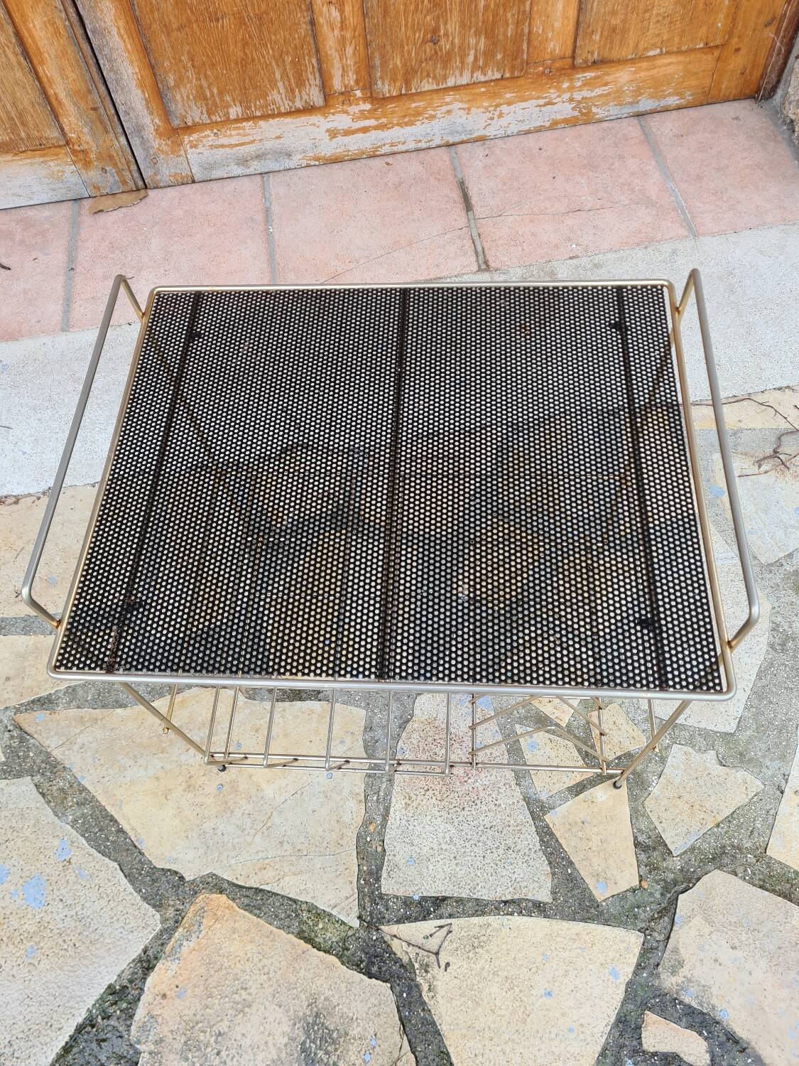 Vintage vinyl side table