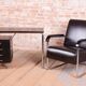 Bauhaus Writing Desk in Oak and Chromed Steel by Robert Slezák, Czech, 1930s