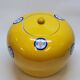 Pot couvert chinois vintage jaune et tampons bleus original pop