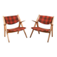 Early Pair CH-28 Oak Easychairs by Hans J. Wegner