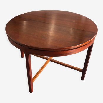 Table ronde extensible scandinave années 1970