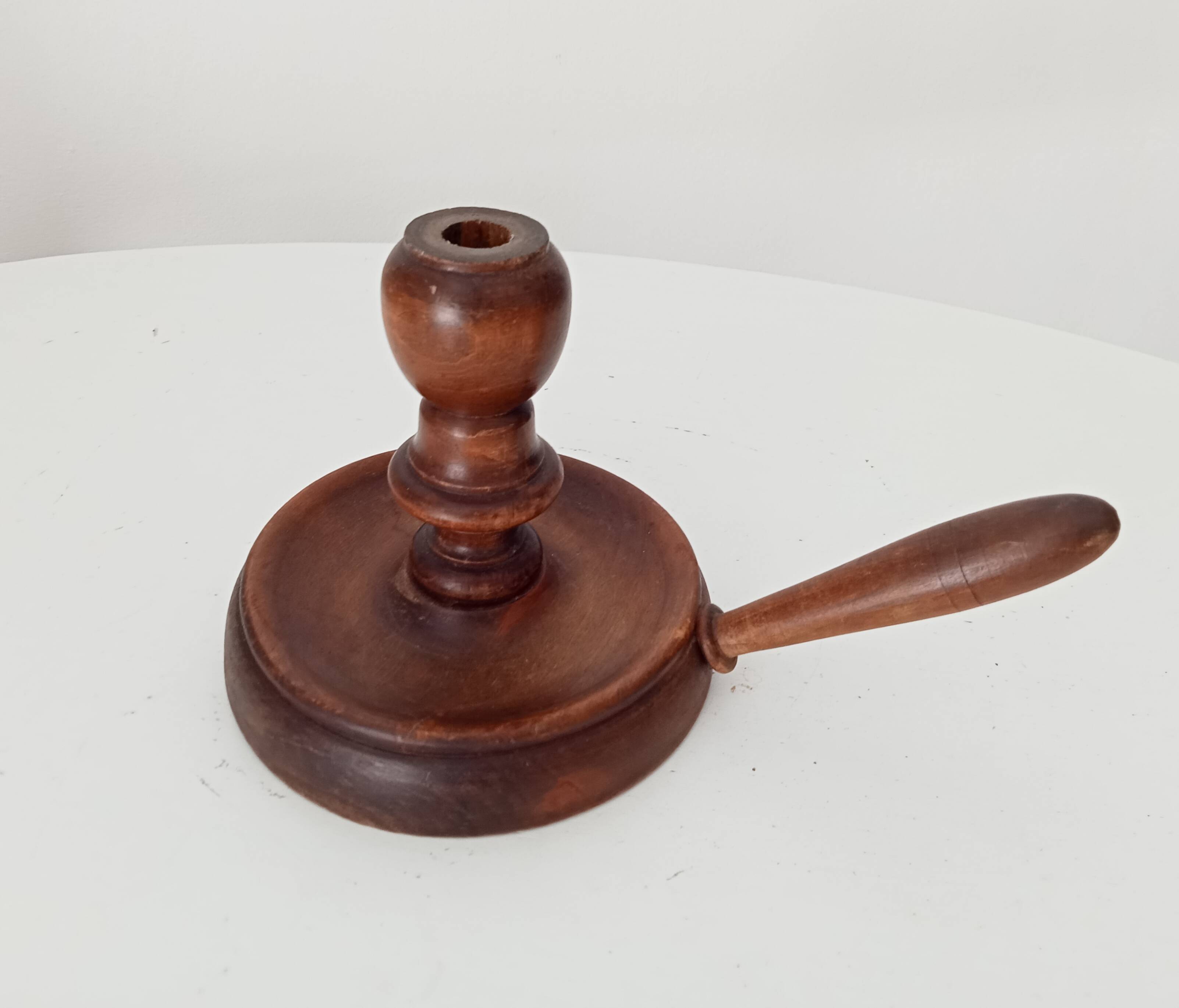 Antique wooden hand candle holder, 19th century