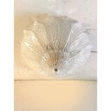 Luxury Venetian White Graniglia Leaf Murano Glass Ceiling Flush Mount