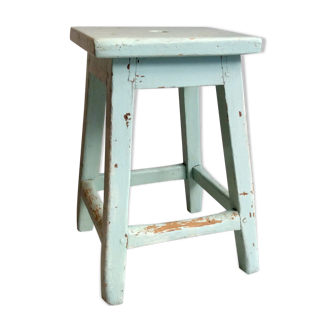 Wooden stool painted mint