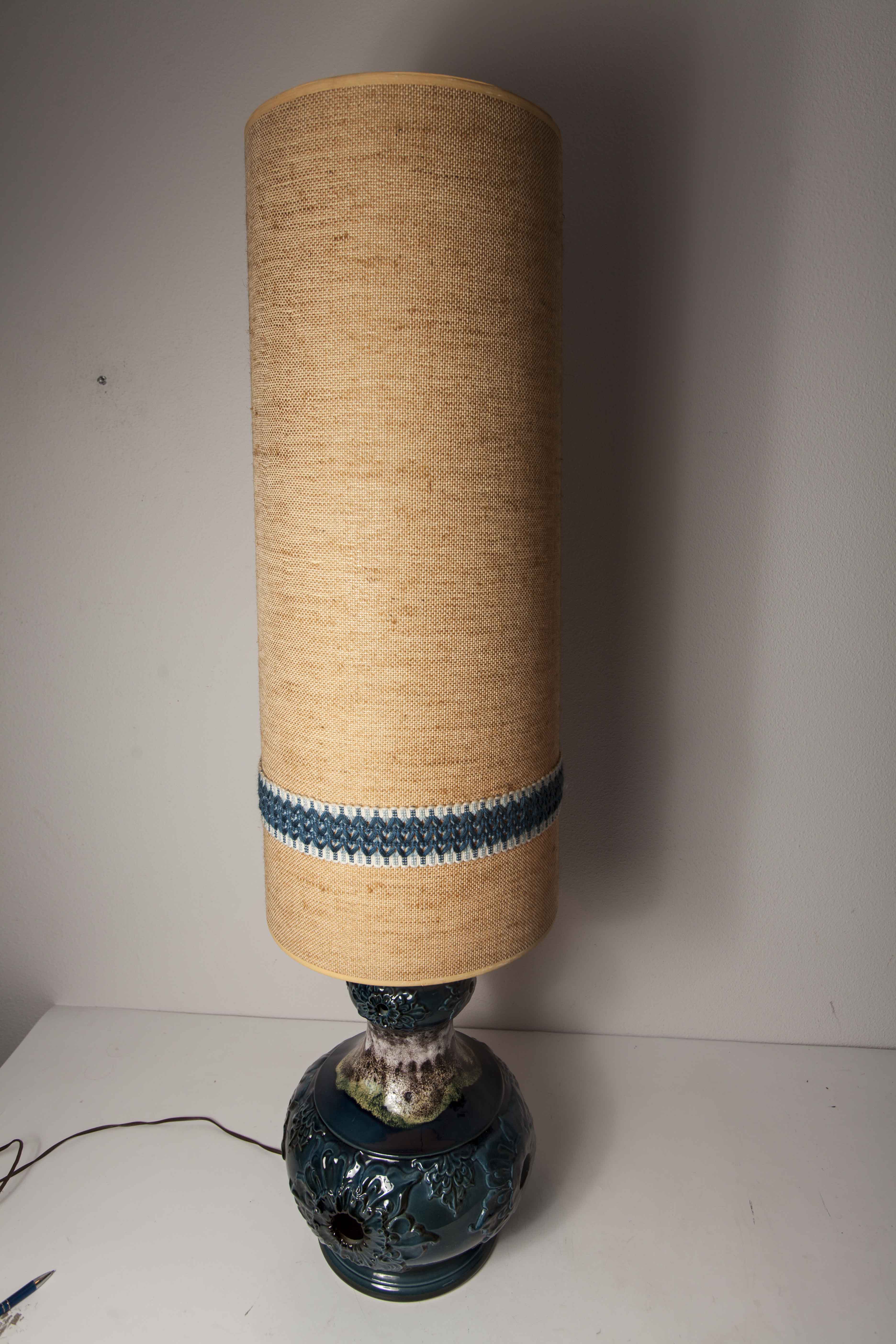 70's beige blue floor lamp
