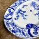 Large oval dish Creil & Montereau in blue ironstone, "Japan" service