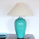 Lampe en céramique turquoise