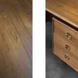 Vintage Mid-Century Danish Modern Brown Teak Desk by Arne Vodder