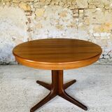 Extendable Scandinavian style dining table with double elongations by Maison Ducau, Circa 1970