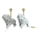 Pair of White Ceramic Sculptural Lamps, Elephants, Italy, 1970