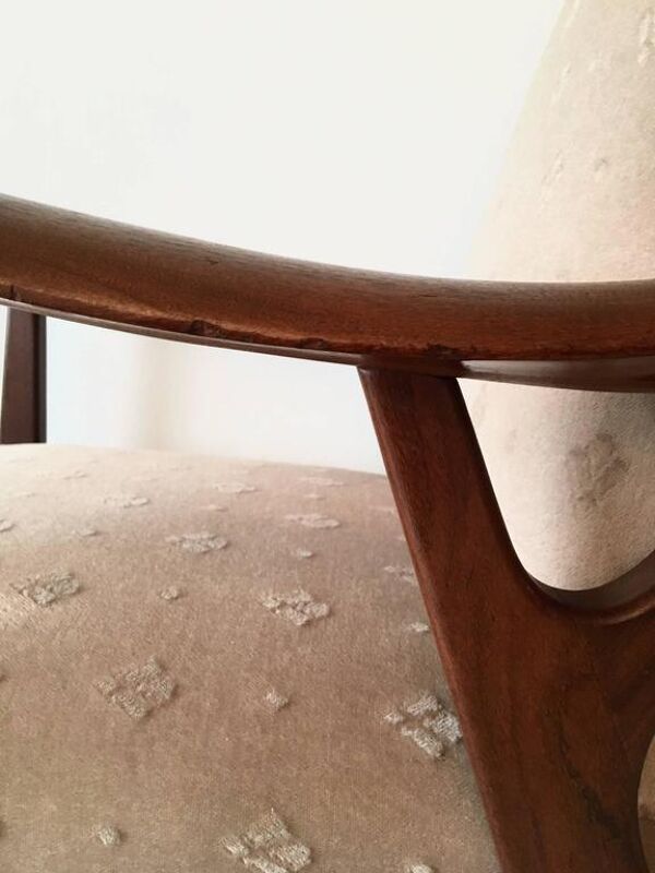 Paire de fauteuils en teck massif par Topform années 1950-1960