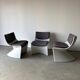 Series of 3 designer armchairs Space by A. Pinaffo and P. Scagnellato