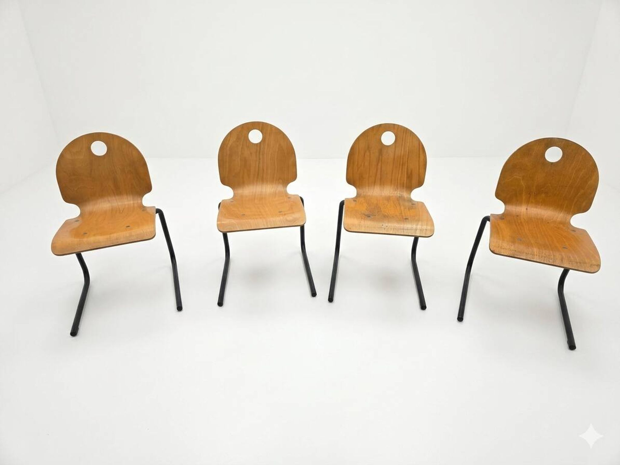 4 vintage school chairs from the 70s