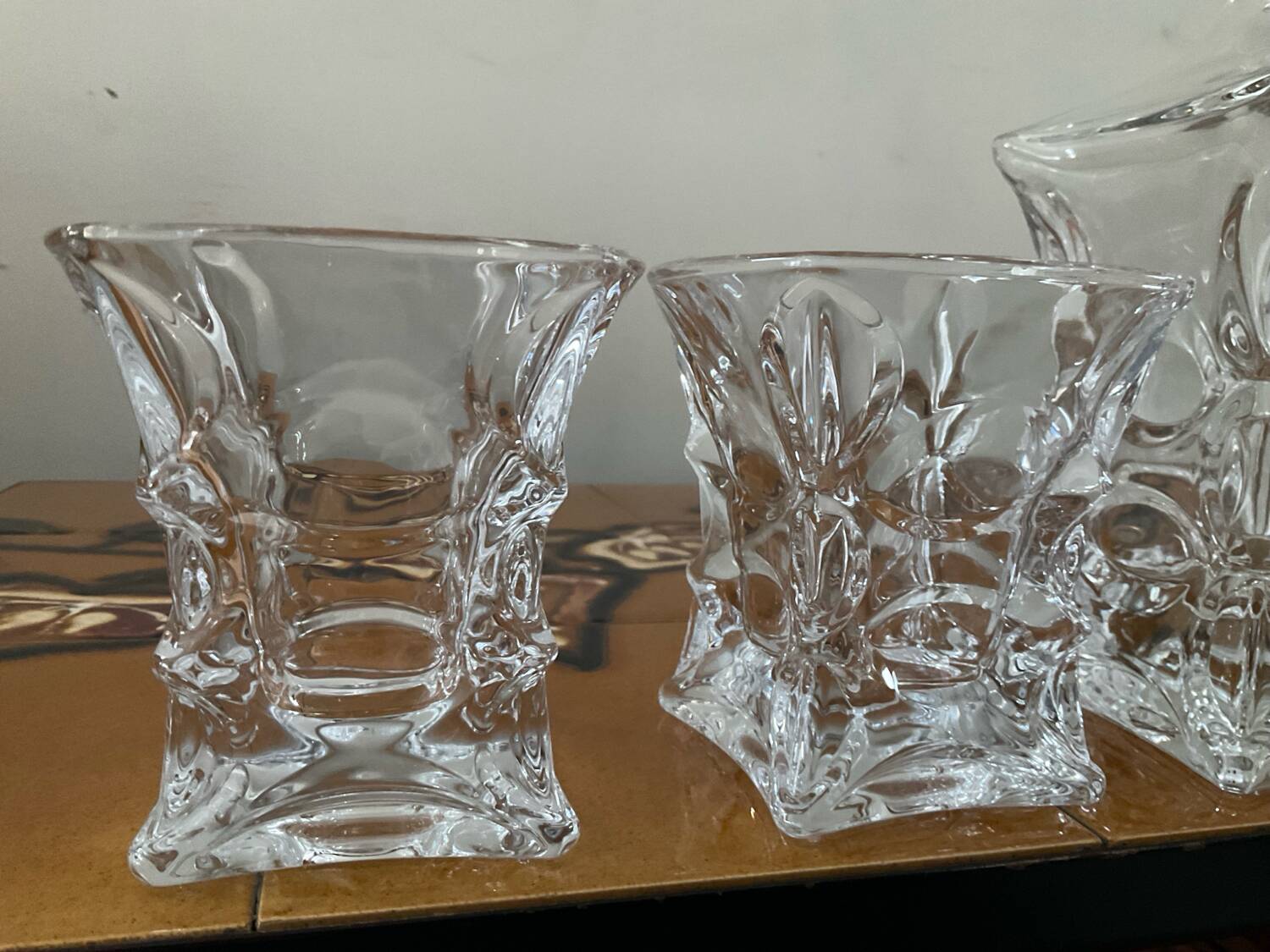 Vintage Bohemian crystal whisky set