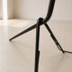 Tripod floor lamp / magazine rack - black lacquered tubular metal Vintage 1960