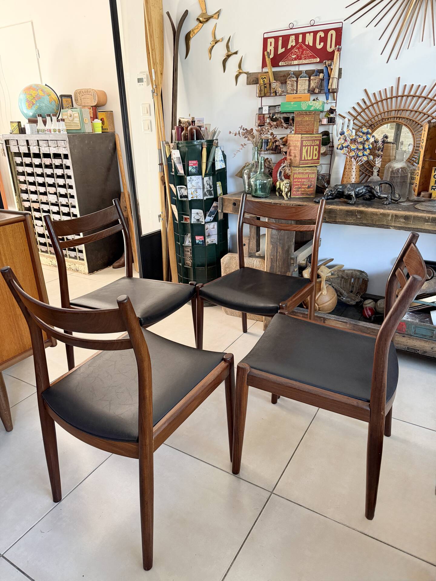 4 Chaises Mid-Century "Style Møller" – Gessef (Italie, 1960)