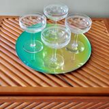 6 engraved crystal champagne cups