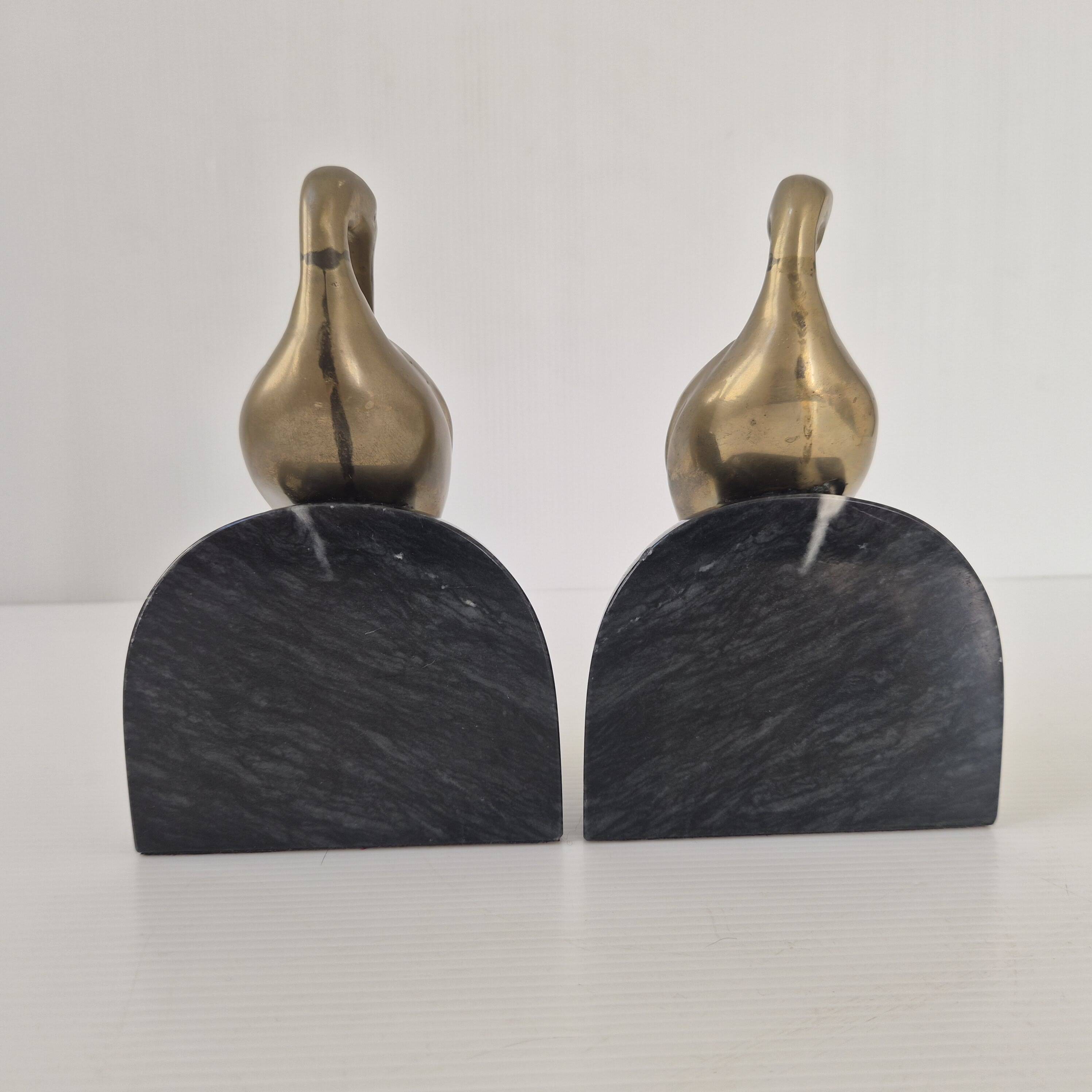 Pair of vintage 1970s heron bookends