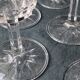 Set of 11 vintage cut glass glasses from Vmc Reims France, model Arlequin.