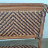 Vintage -Braided rattan sofa - chevron pattern