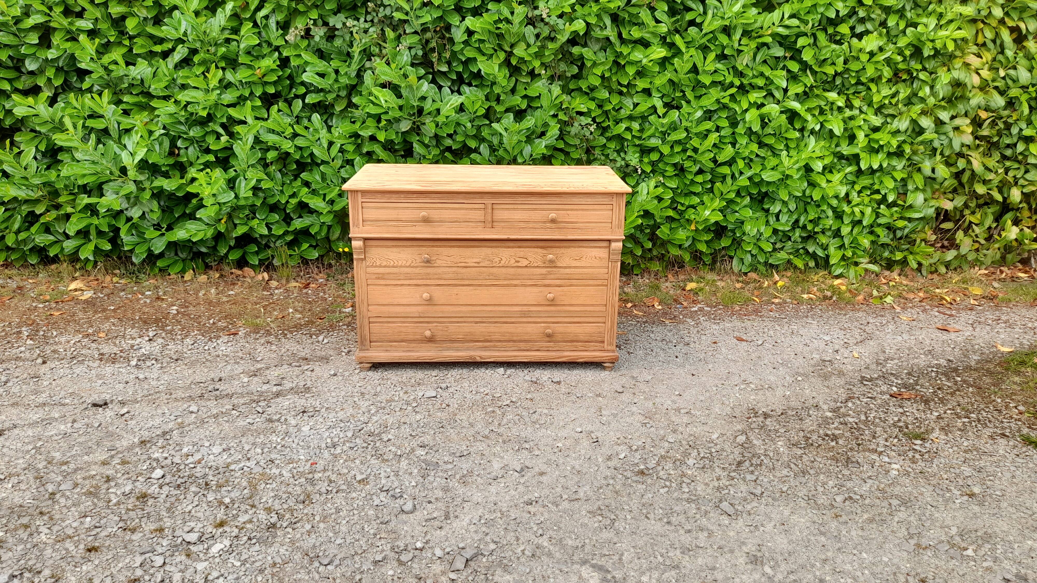 Napoleon III chest of 5 drawers, old pichepin, raw wood