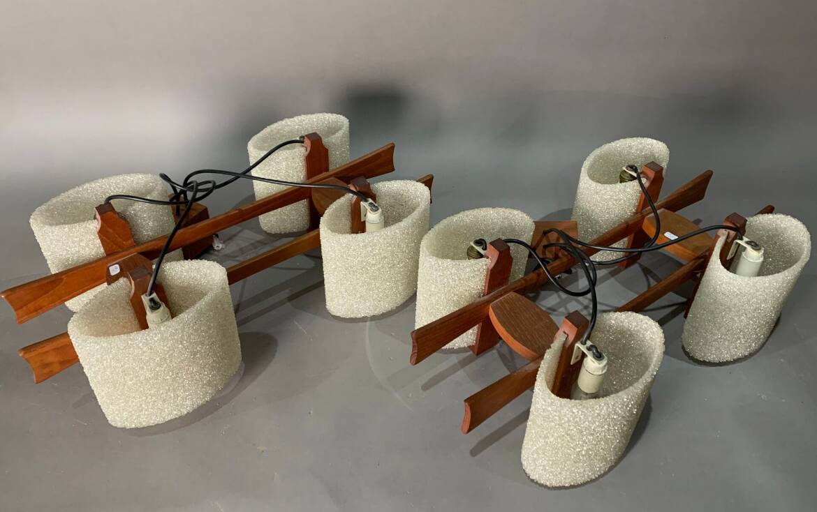 Pair of vintage Scandinavian pendant lights