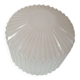Abat-jour en verre opalin plissé vintage des années 50