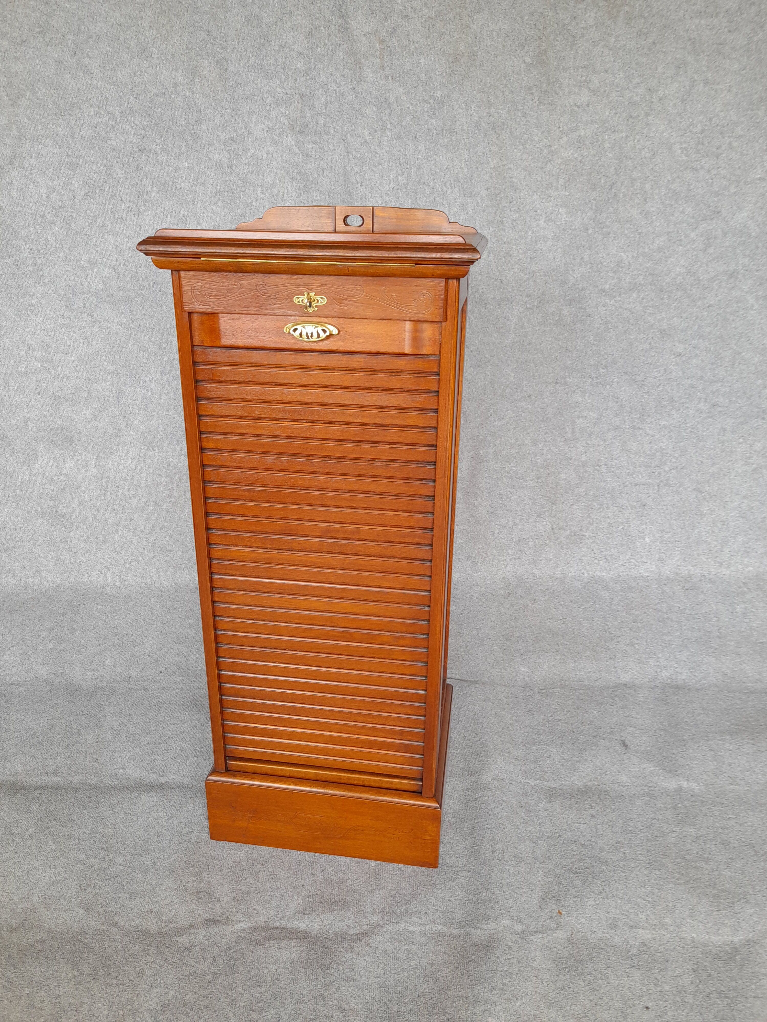 Filing cabinet with curtain and art nouveau desk