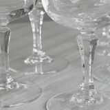Set of 6 chiseled crystal digestive glasses