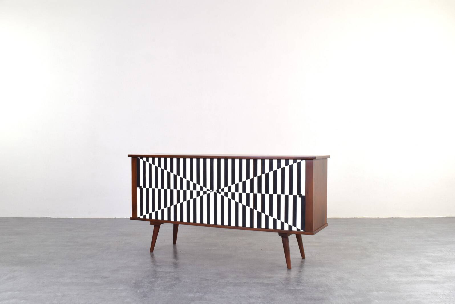 Mid-Century Op-Art Sideboard, 1960s.