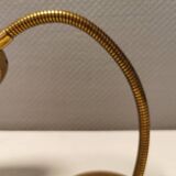 Beautiful table lamp, estimated from the 1950-60s. Made of metal, brass and glass.