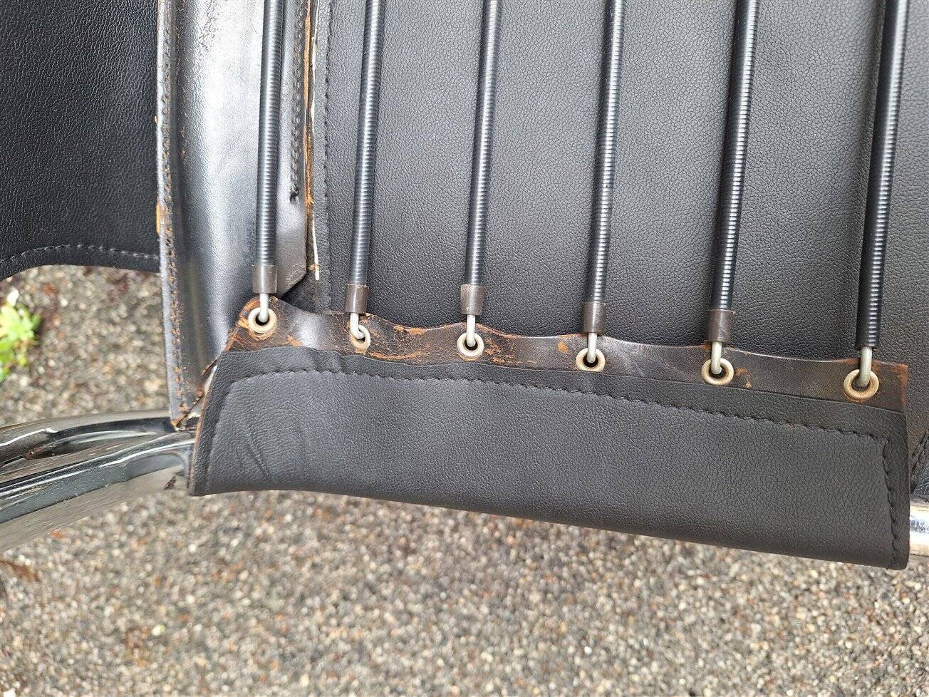 Model 920 Chairs in Chrome and Black Leather by Carlo Bartoli for T70, 1970s, Set of 6
