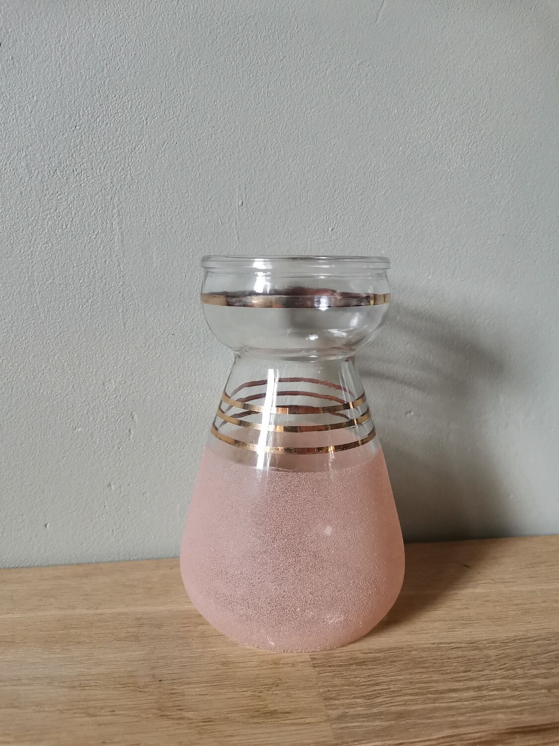 Vintage granite glass bulb vase