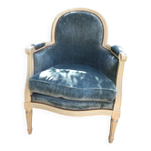 Louis XVI style in cream patinated wood armchair