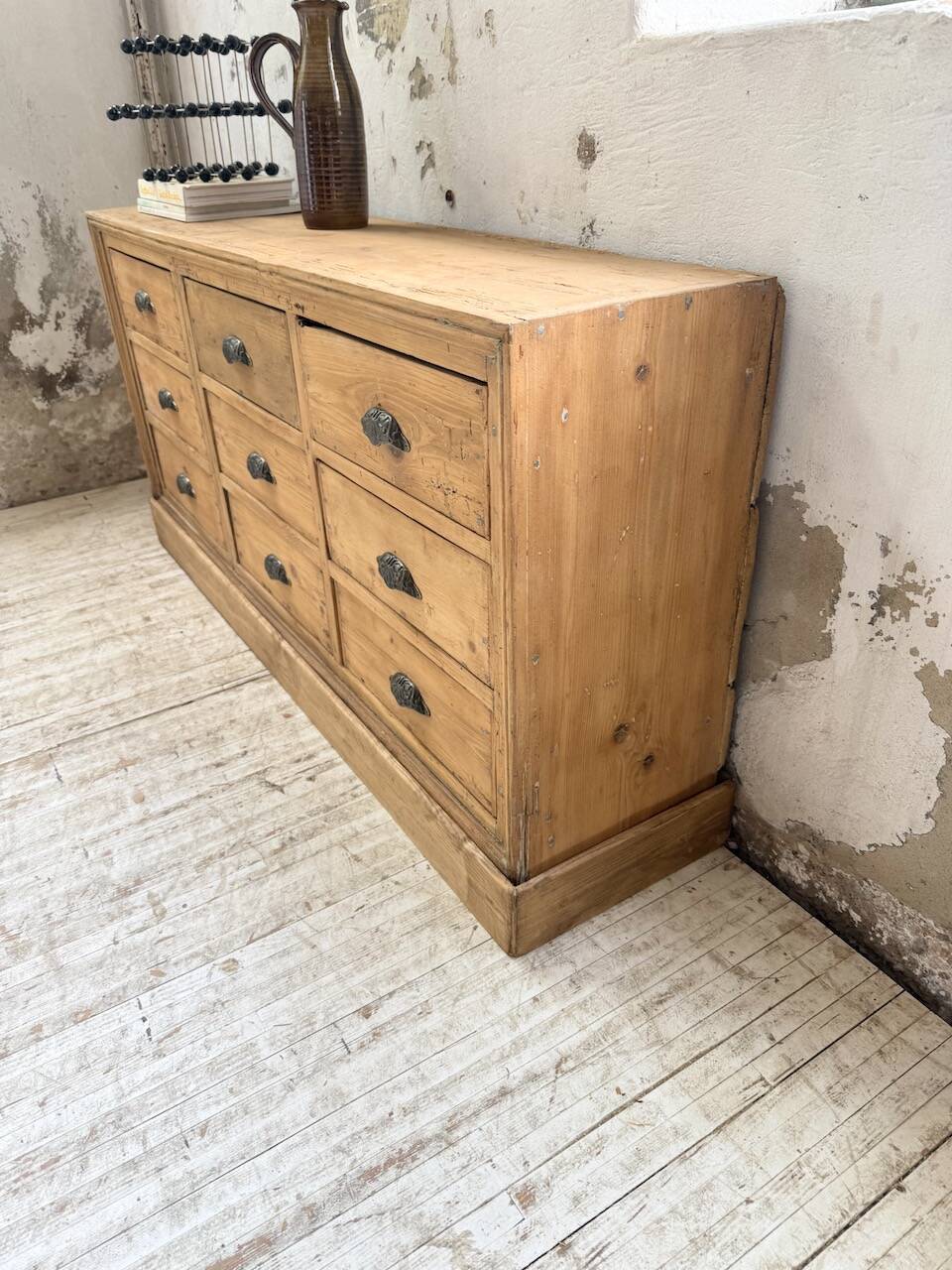 Pine craft cabinet with drawers
