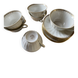 6 tasses et soucoupes porcelaine ADP France Royal de Luxe