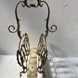 20th century openwork bronze and brass magazine rack