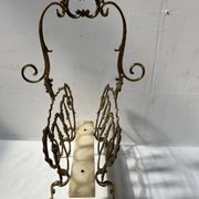 20th century openwork bronze and brass magazine rack