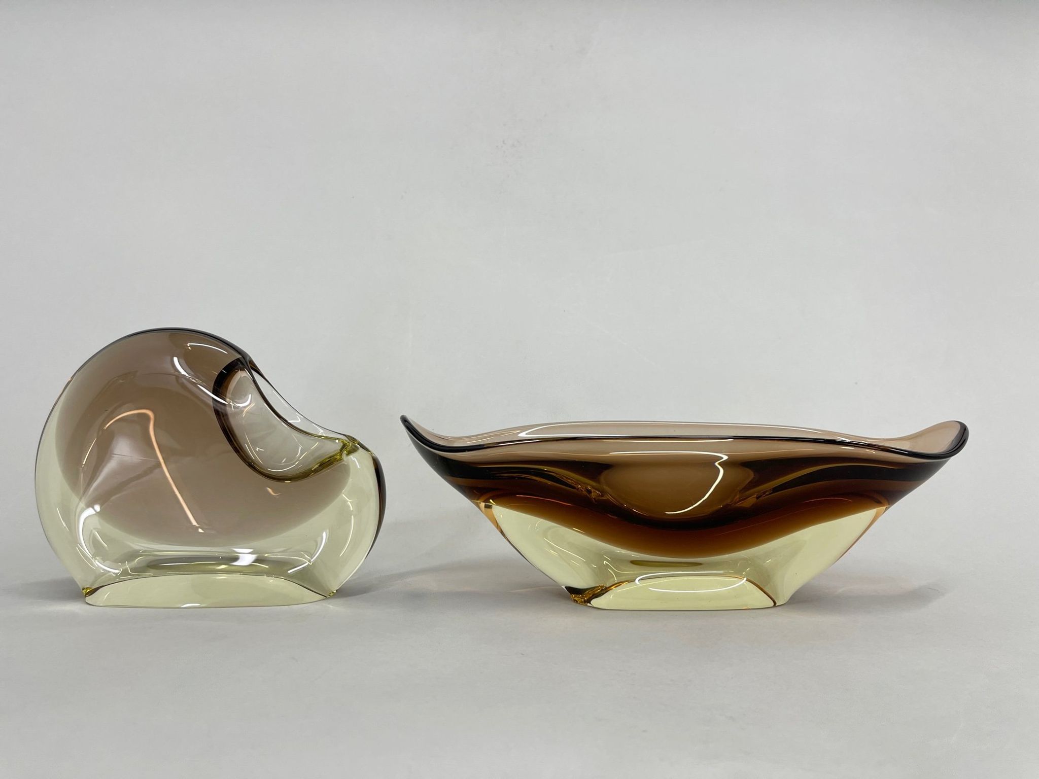 Set of Art Glass Bowl and Ashtray by designer Josef Cvrček, 1960's